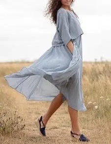 100% Cotton 8285 2 Piece Dress,Women Wear