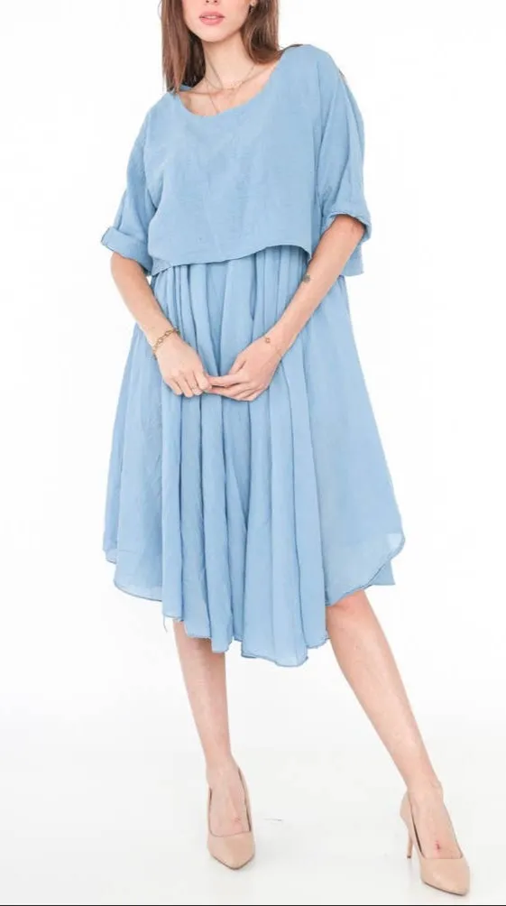 100% Cotton 8285 2 Piece Dress,Women Wear