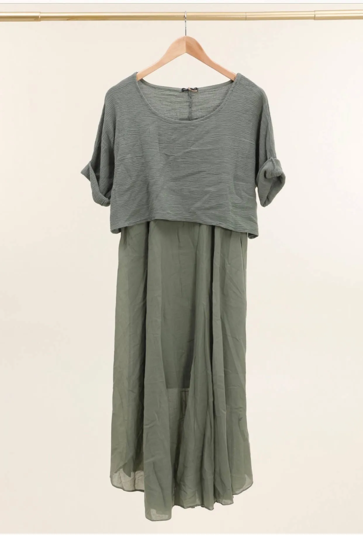 100% Cotton 8285 2 Piece Dress,Women Wear