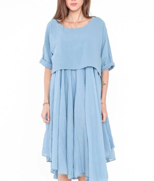 100% Cotton 8285 2 Piece Dress,Women Wear