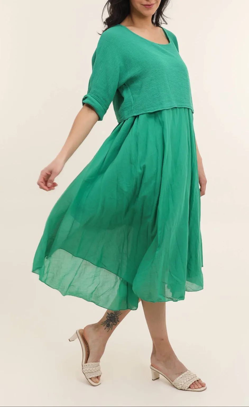 100% Cotton 8285 2 Piece Dress,Women Wear