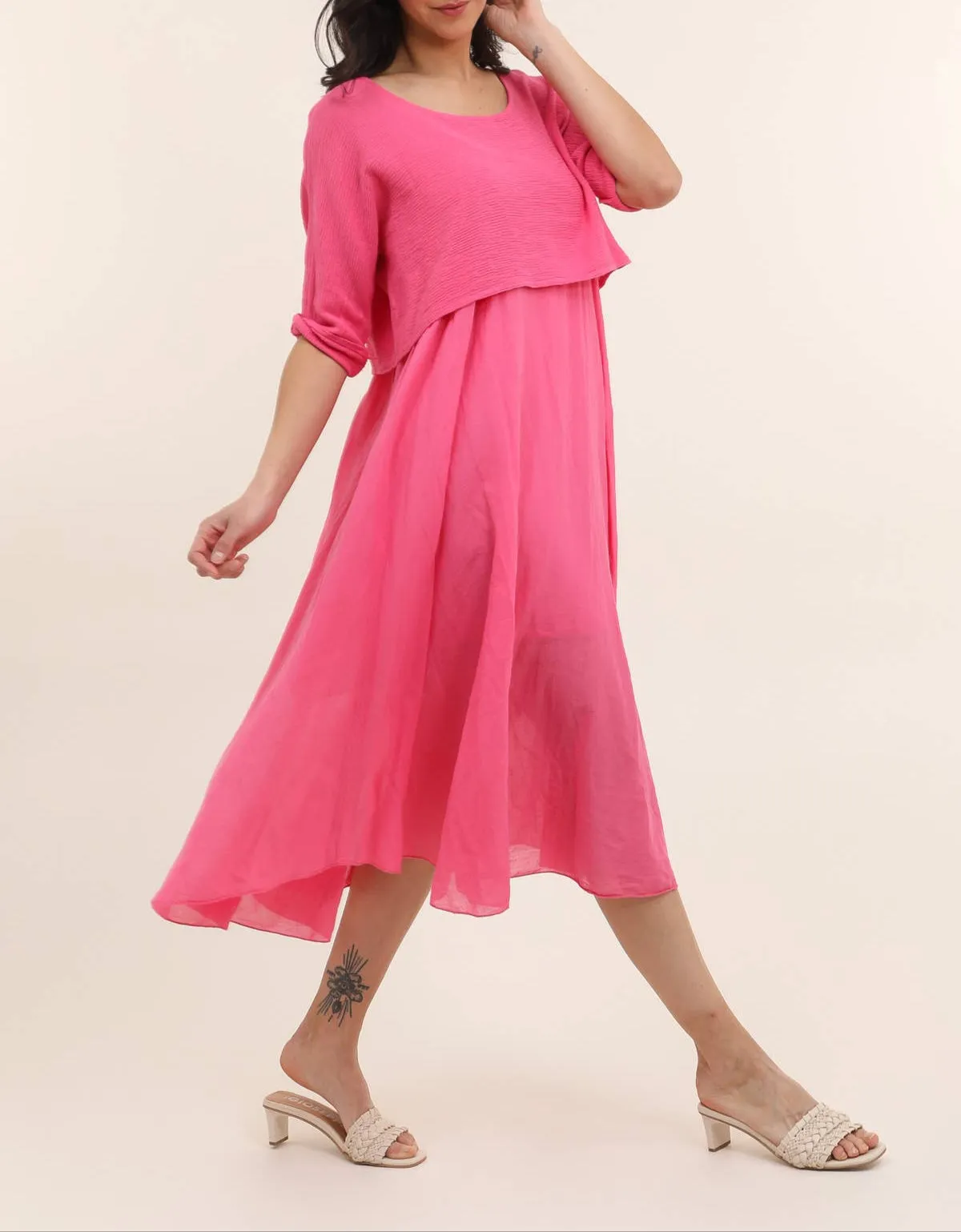 100% Cotton 8285 2 Piece Dress,Women Wear