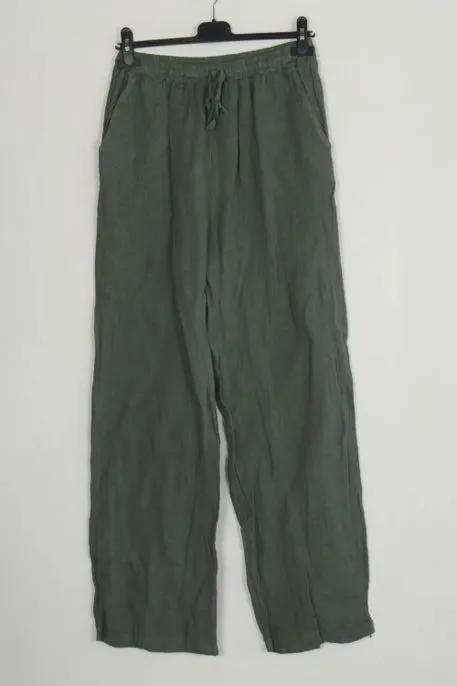 100% Linen Drawstring Pants- 30132,Women Wear