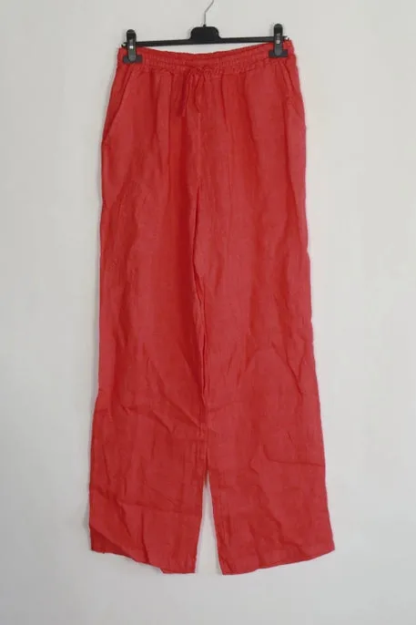 100% Linen Drawstring Pants- 30132,Women Wear