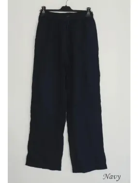 100% Linen Drawstring Pants- 30132,Women Wear