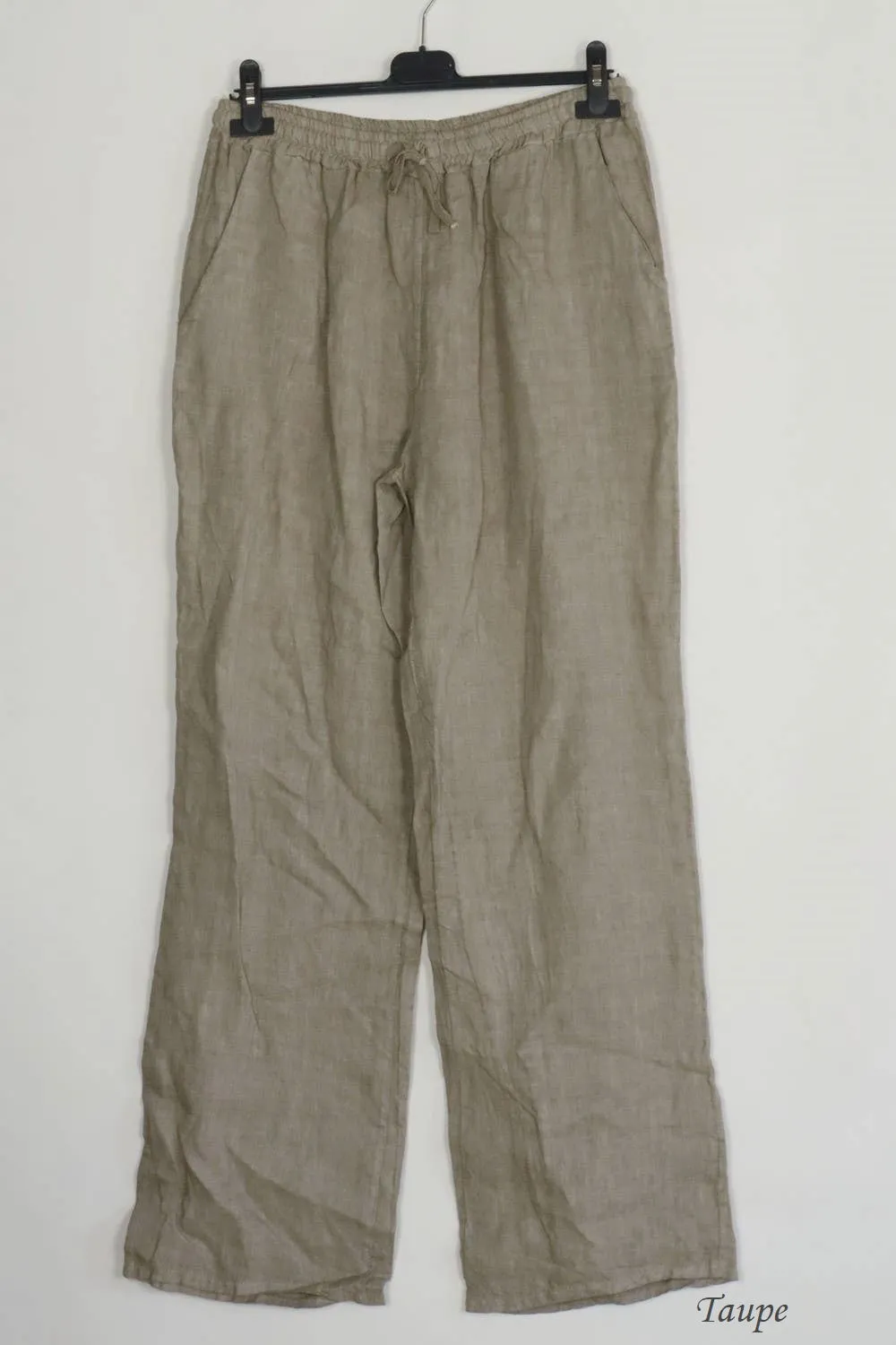 100% Linen Drawstring Pants- 30132,Women Wear