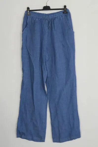 100% Linen Drawstring Pants- 30132,Women Wear