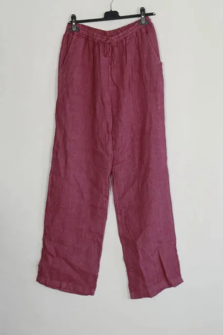 100% Linen Drawstring Pants- 30132,Women Wear
