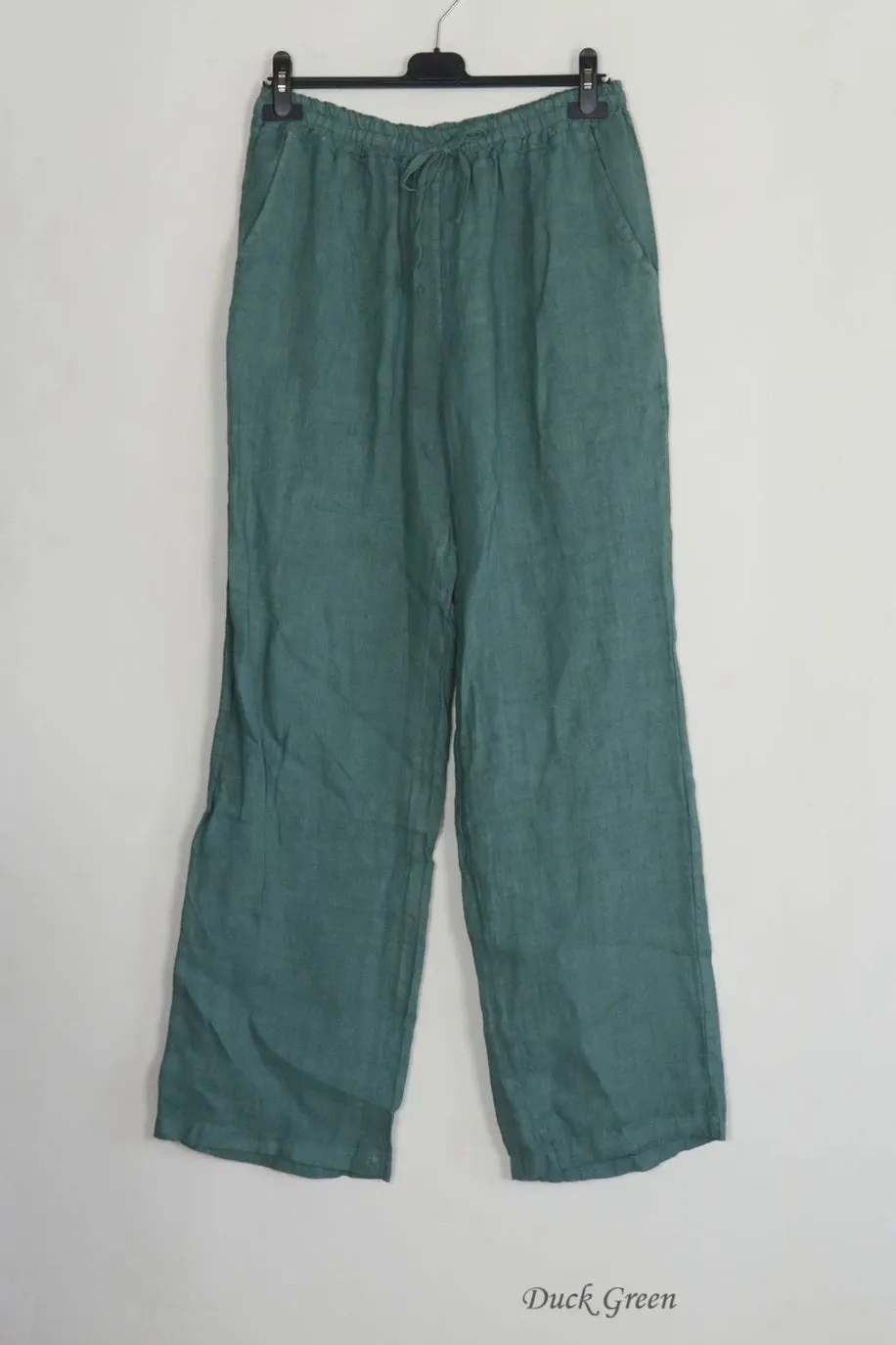 100% Linen Drawstring Pants- 30132,Women Wear