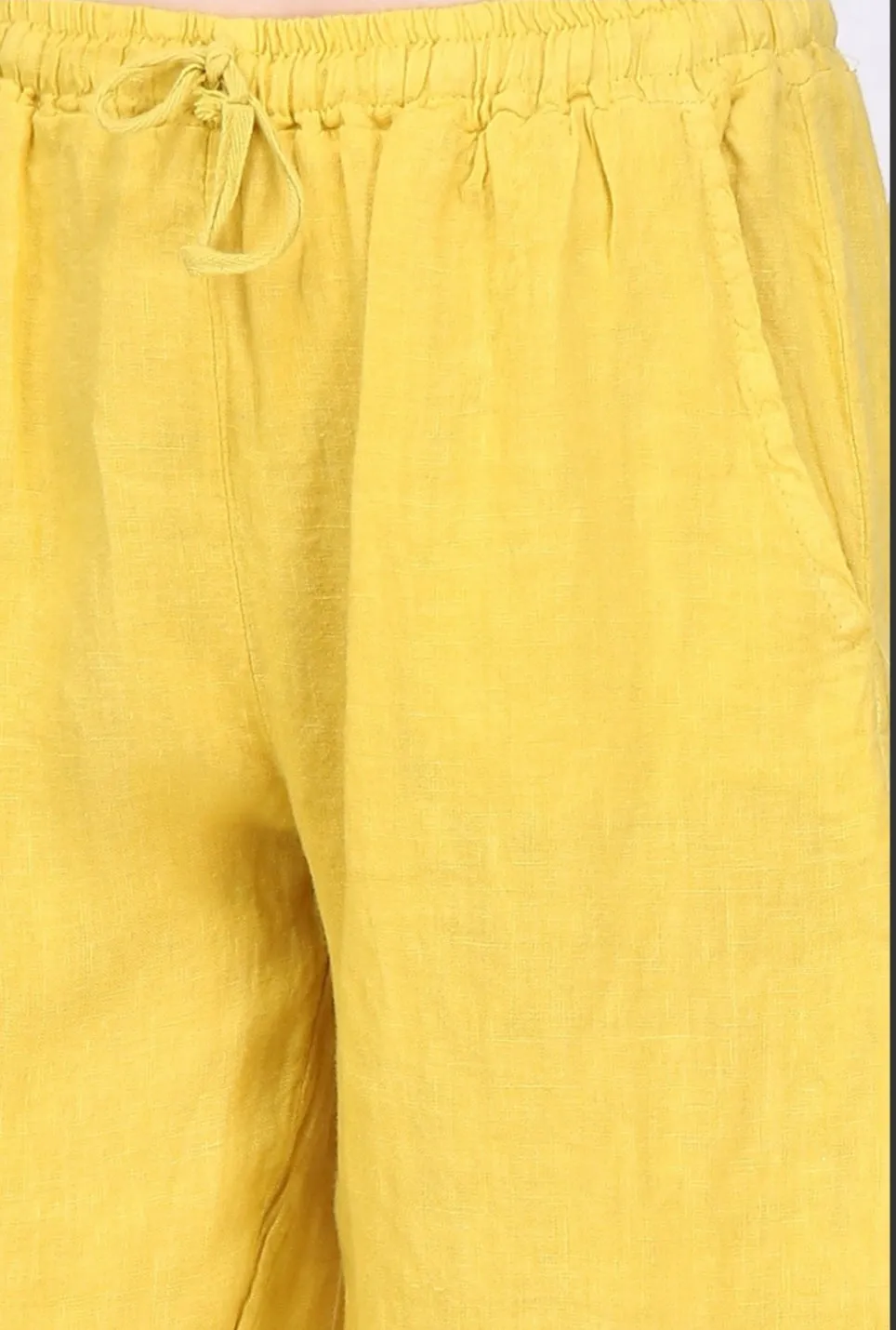 100% Linen Drawstring Pants- 30132,Women Wear