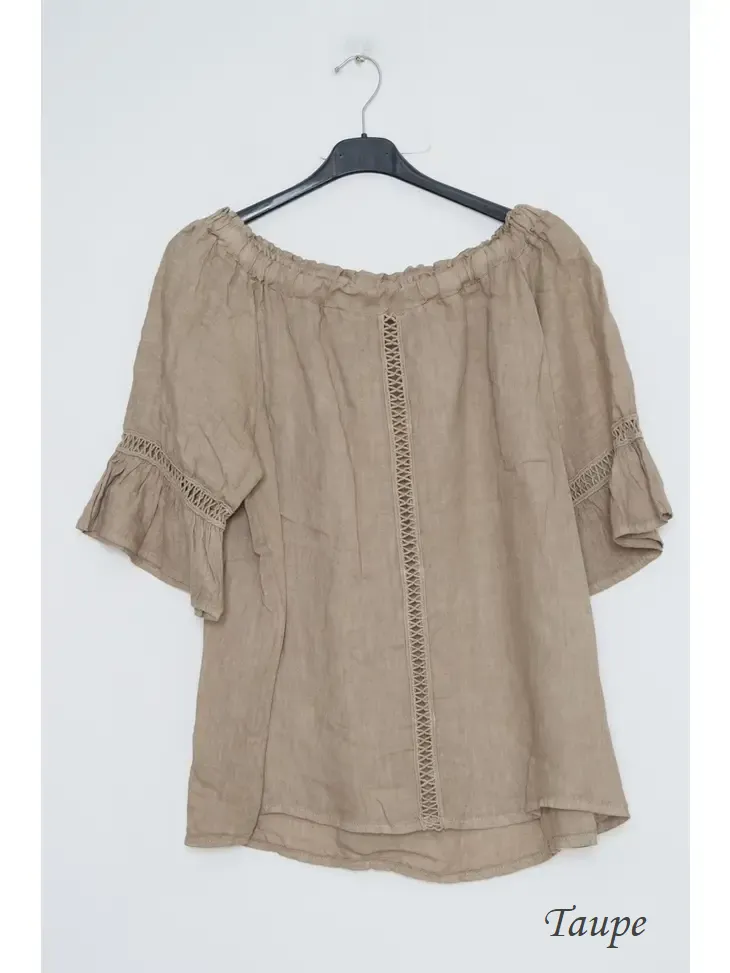 100% Linen Peasant Top 1121,Women Wear