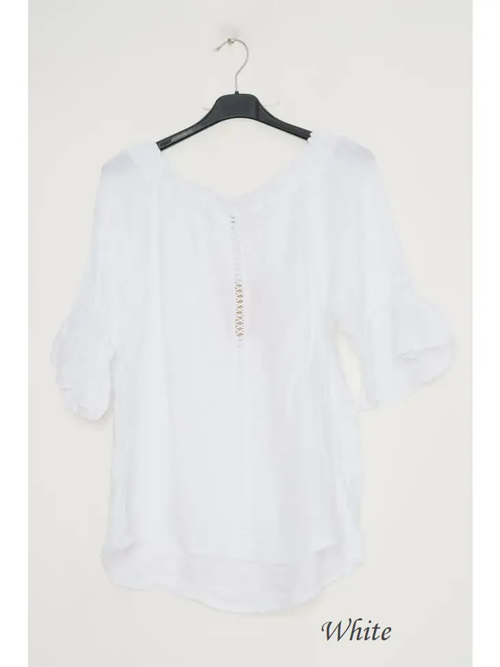 100% Linen Peasant Top 1121,Women Wear