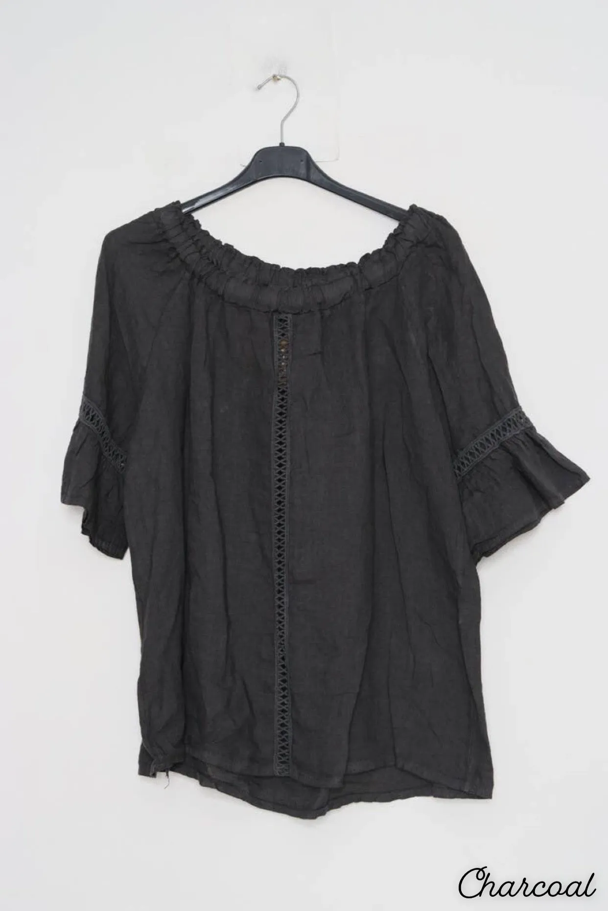 100% Linen Peasant Top 1121,Women Wear