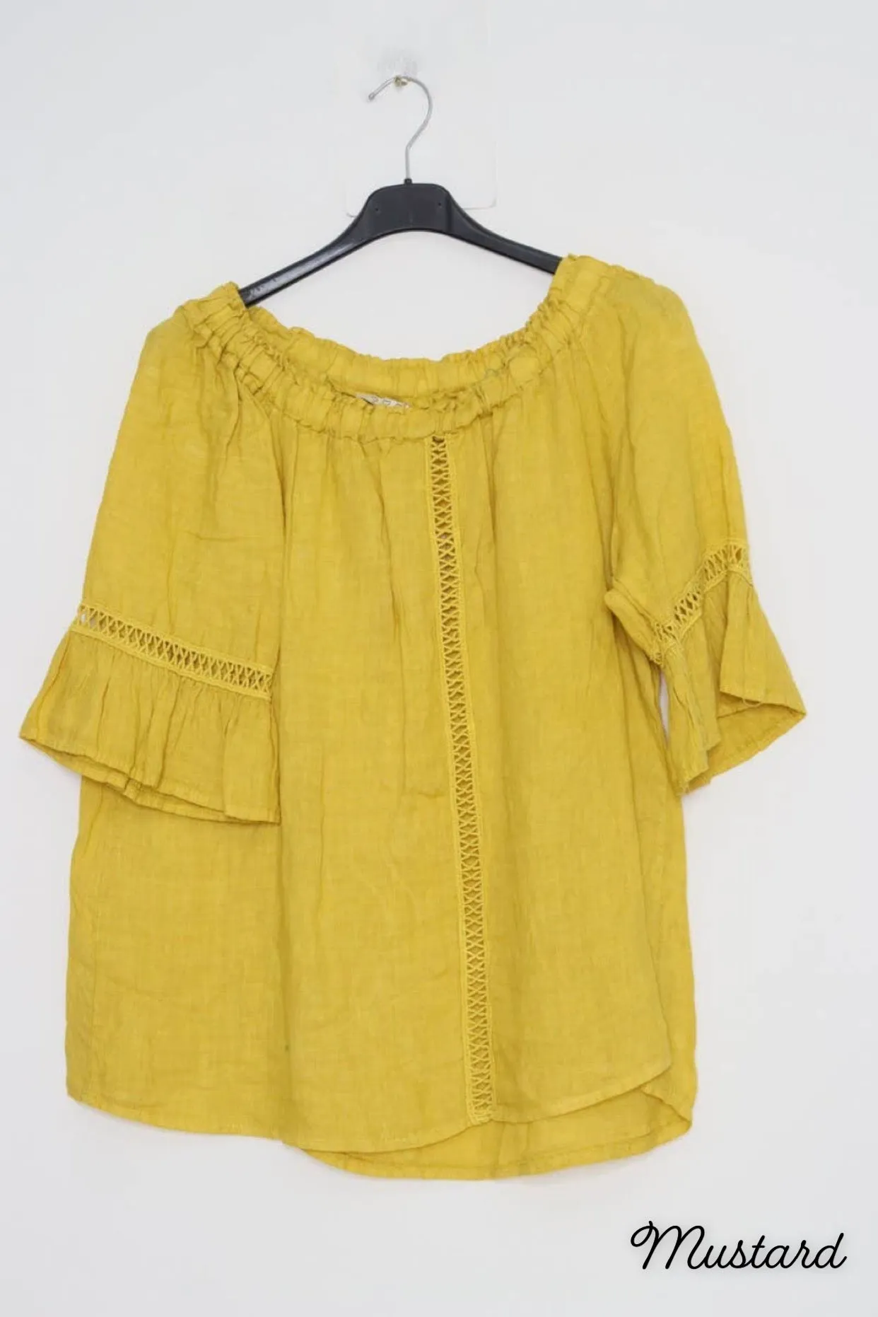 100% Linen Peasant Top 1121,Women Wear