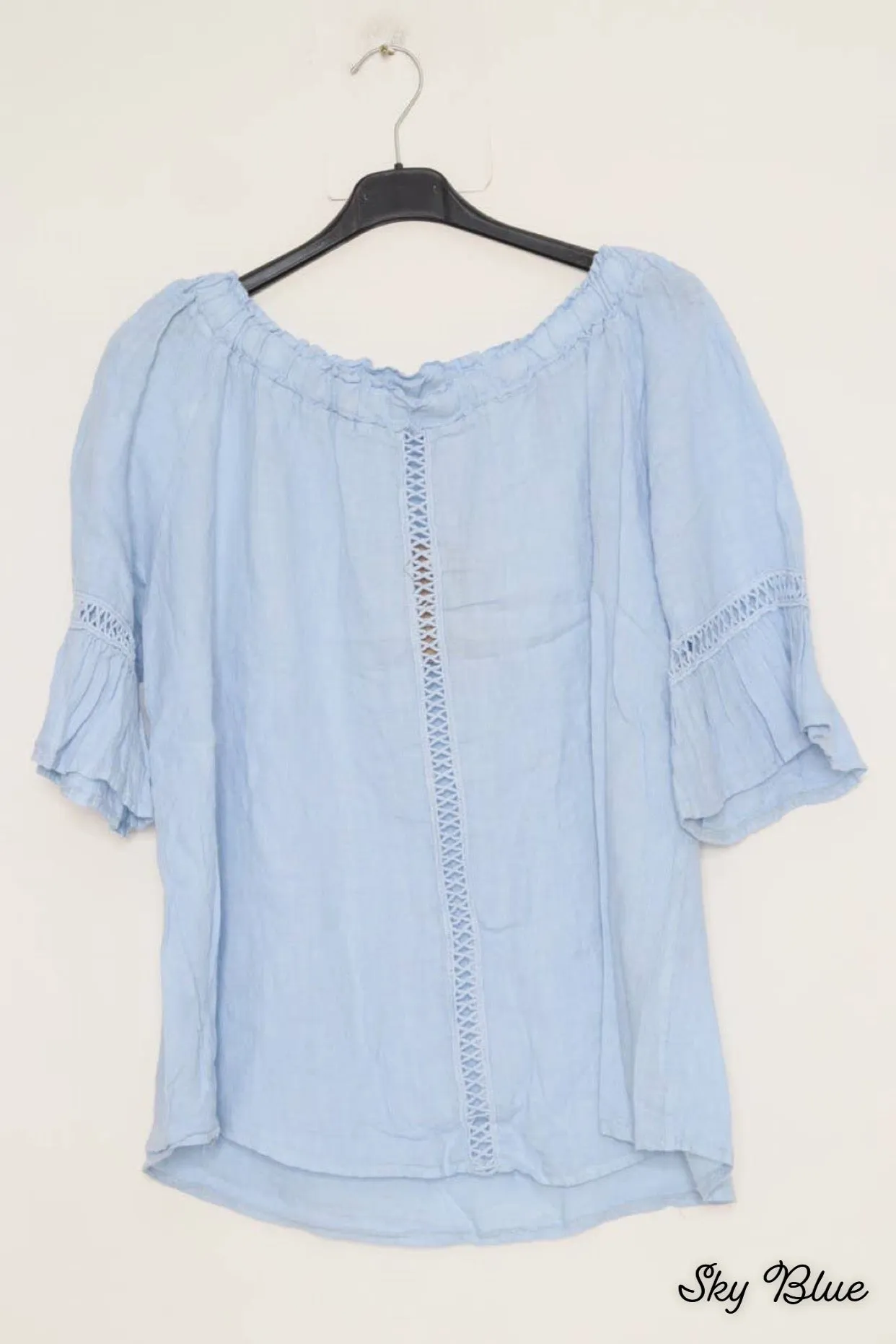 100% Linen Peasant Top 1121,Women Wear