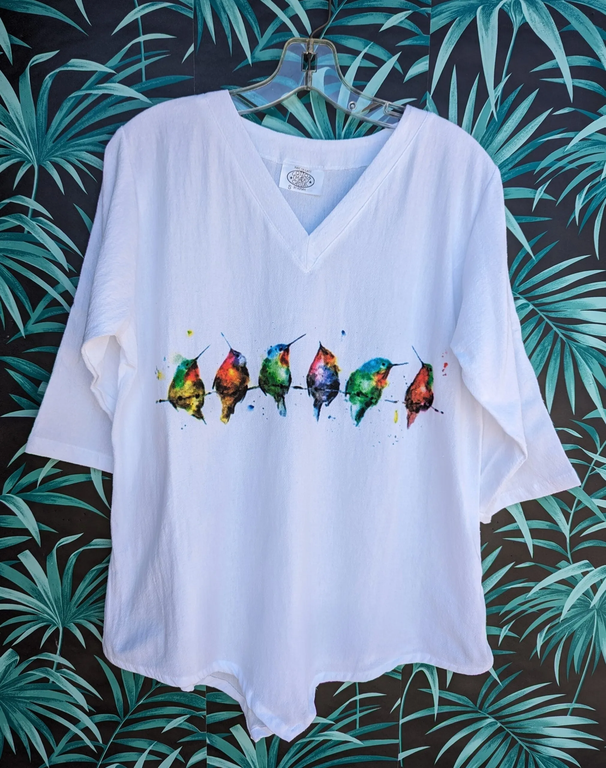 138 Birds on Perch - Preshrunk Cotton Gauze Top,Women Wear