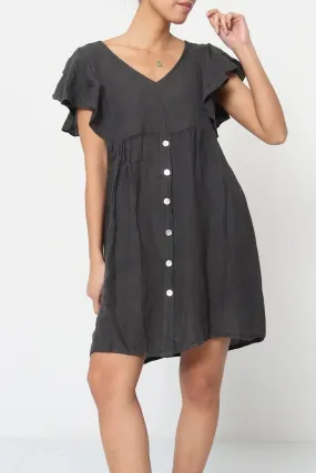 1831 Linen Button Up Dress,Women Wear