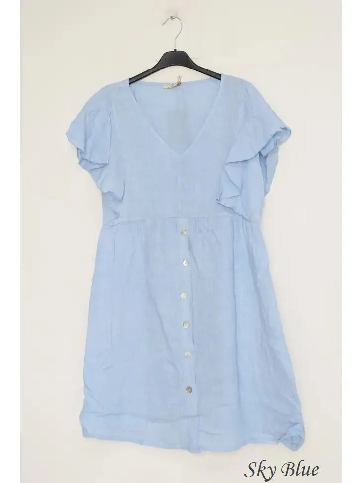 1831 Linen Button Up Dress,Women Wear