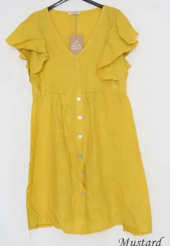 1831 Linen Button Up Dress,Women Wear
