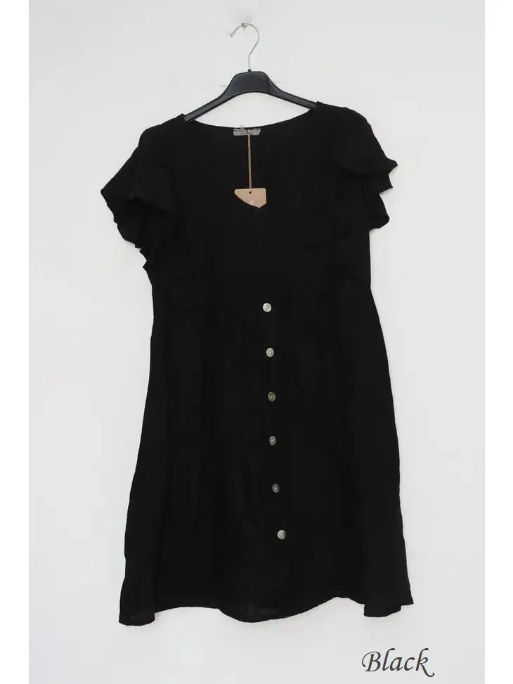 1831 Linen Button Up Dress,Women Wear
