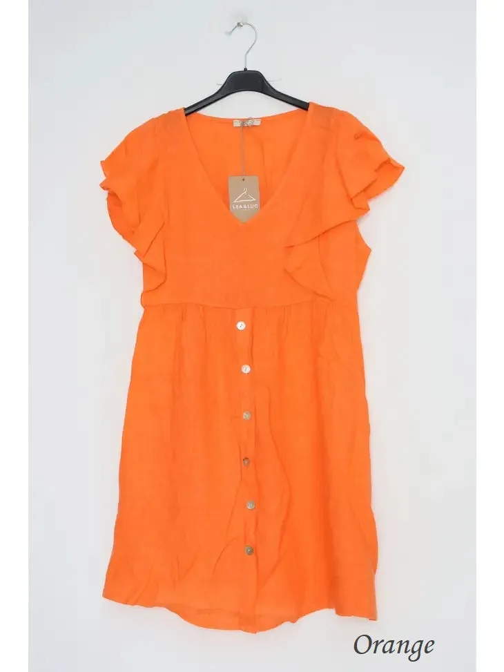 1831 Linen Button Up Dress,Women Wear