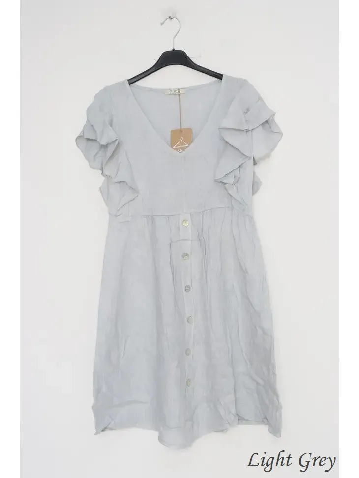 1831 Linen Button Up Dress,Women Wear