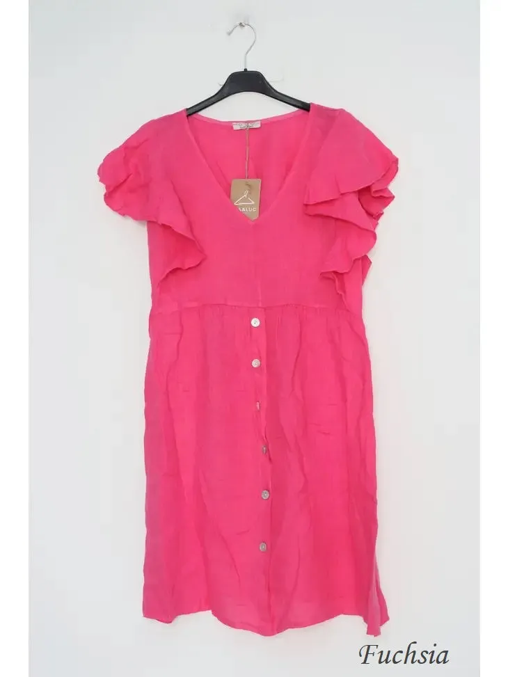 1831 Linen Button Up Dress,Women Wear