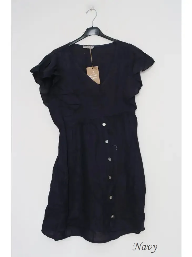1831 Linen Button Up Dress,Women Wear