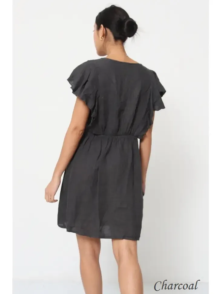 1831 Linen Button Up Dress,Women Wear