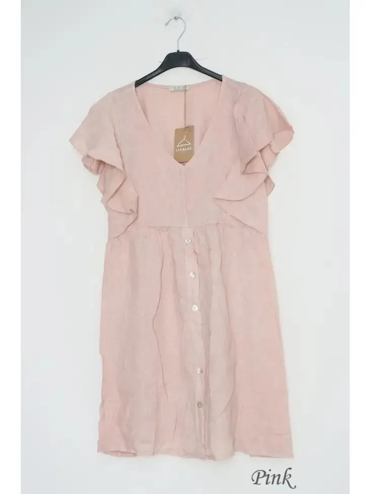 1831 Linen Button Up Dress,Women Wear