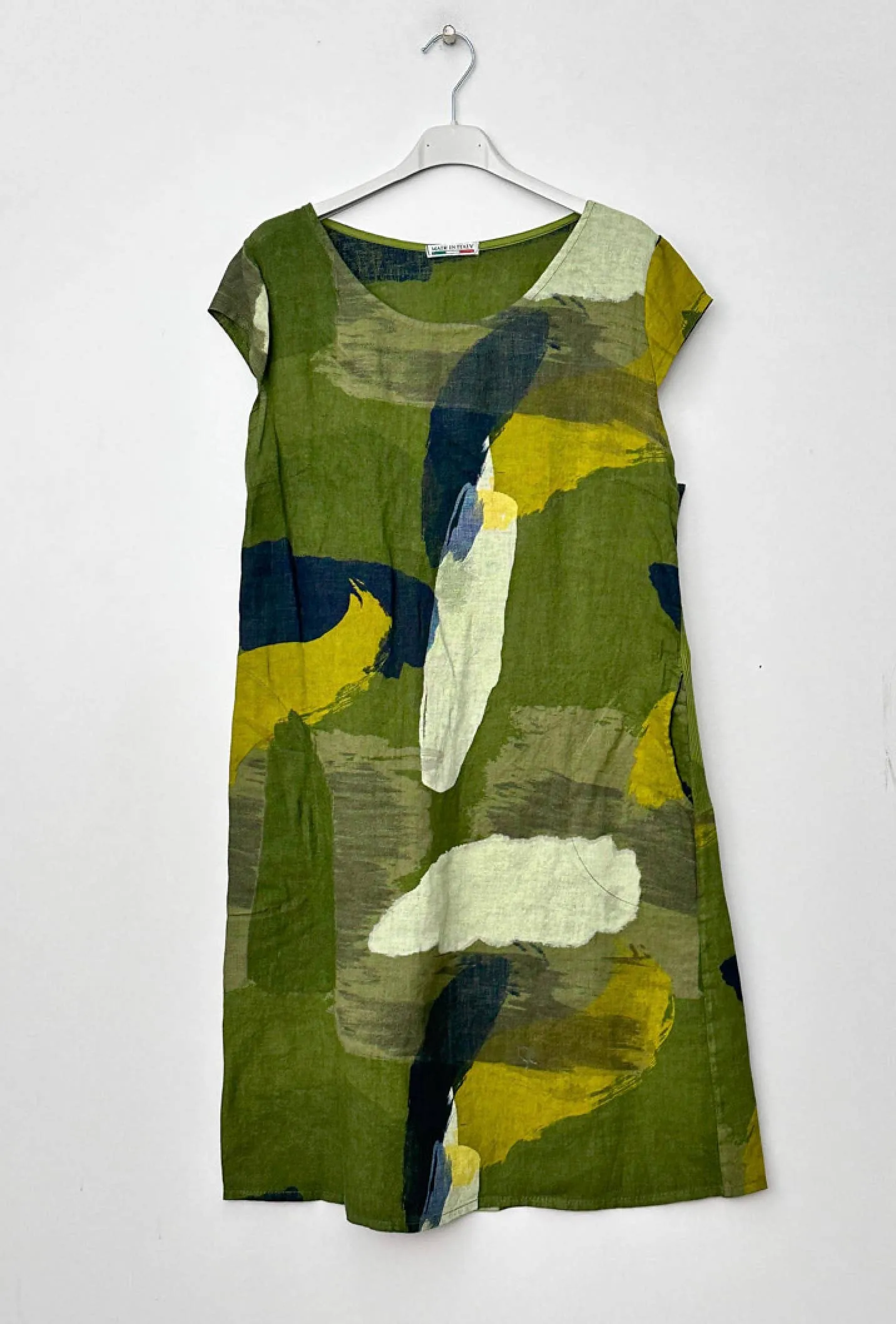 1992PL Brushstrokes Linen Dress,Women Wear