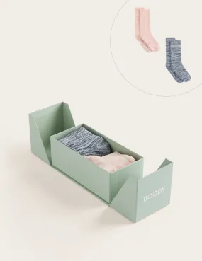 2-Pack Giftbox - Chunky Bed Sock - Dusty Pink/Dove,Women Socks