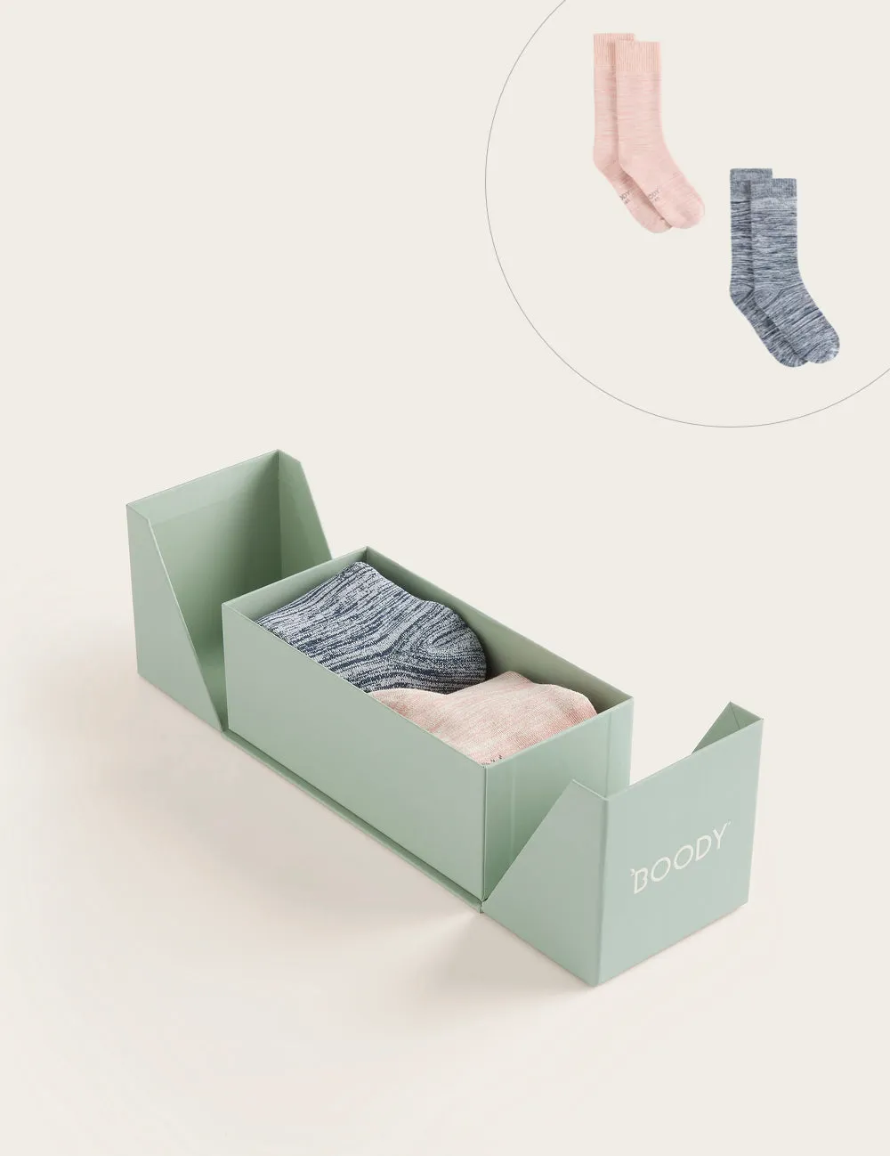 2-Pack Giftbox - Chunky Bed Sock - Dusty Pink/Dove,Women Socks