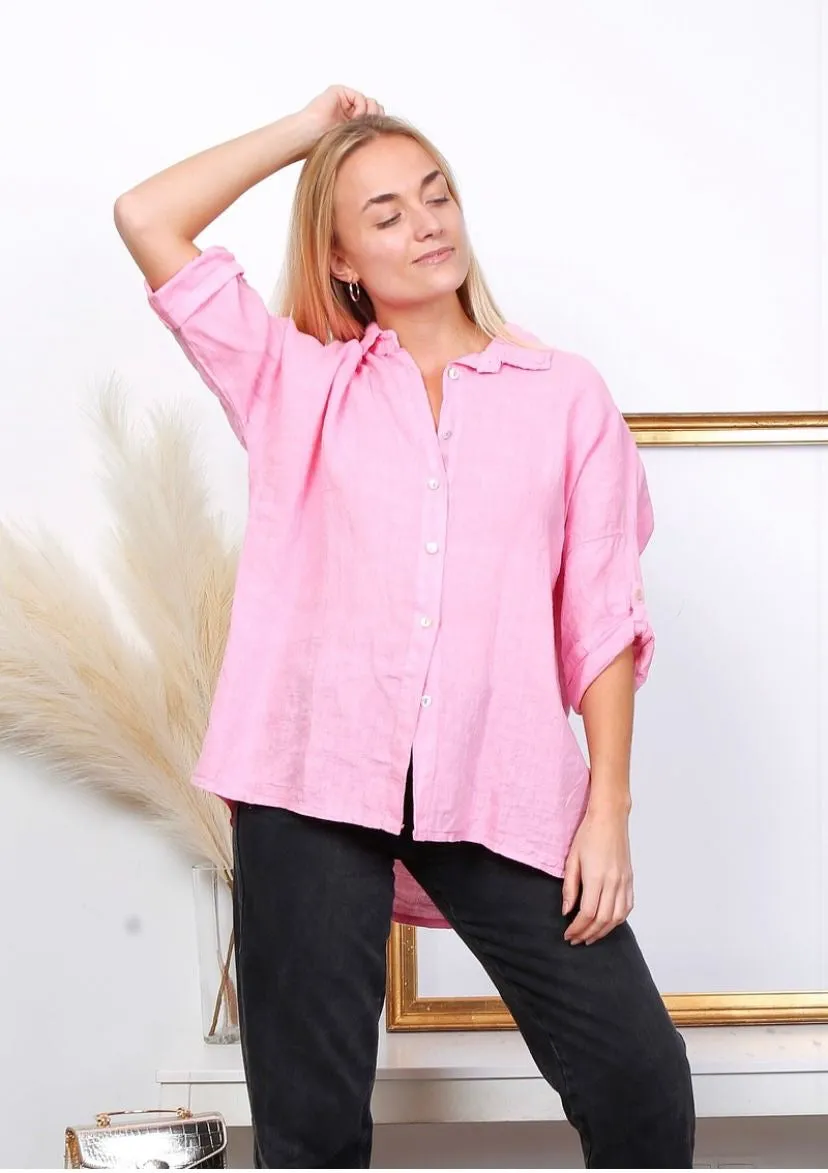 20090 100% Linen Top Solid,Women Wear