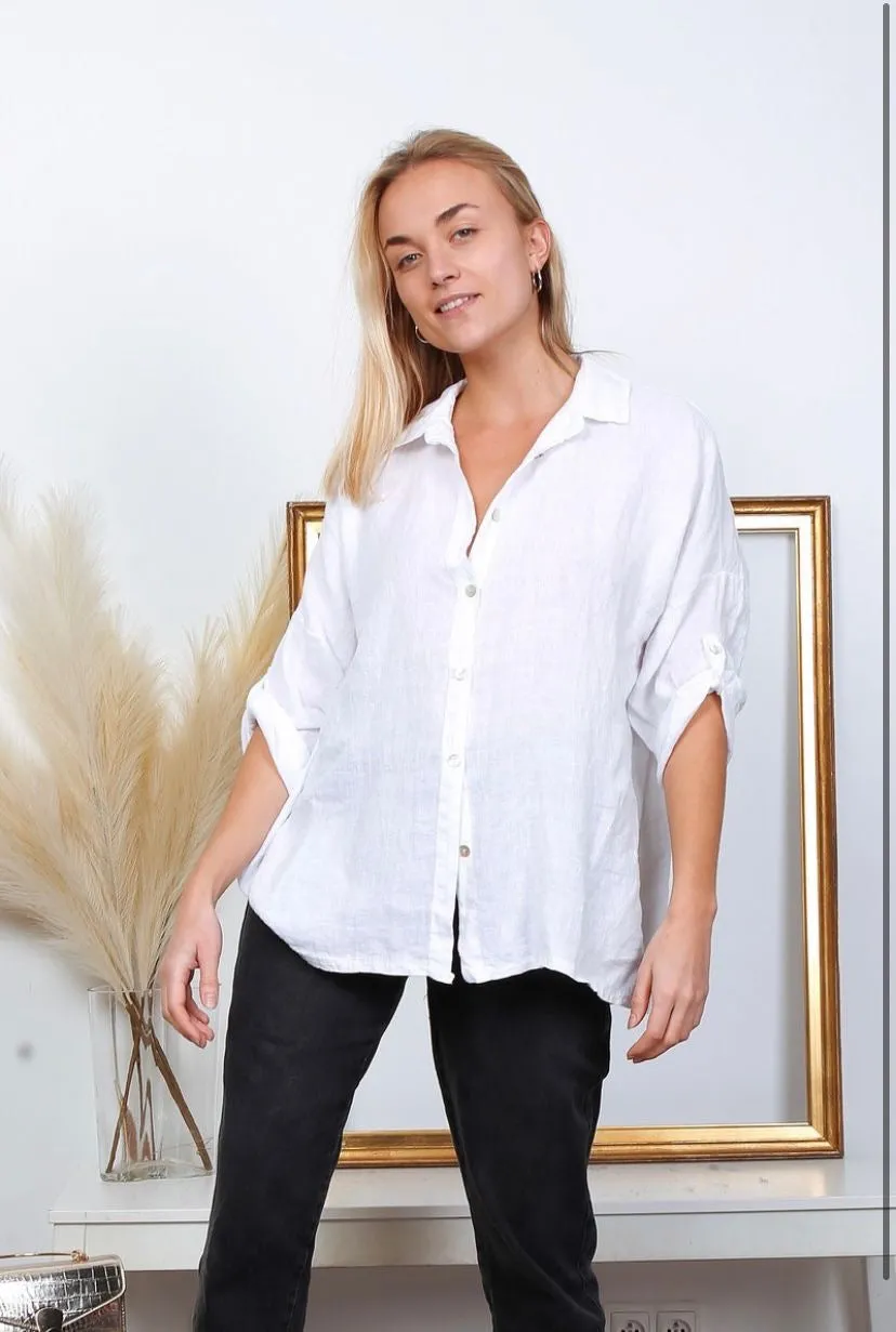 20090 100% Linen Top Solid,Women Wear