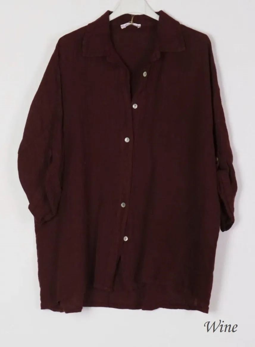 20090 100% Linen Top Solid,Women Wear