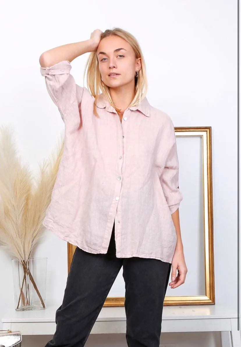 20090 100% Linen Top Solid,Women Wear