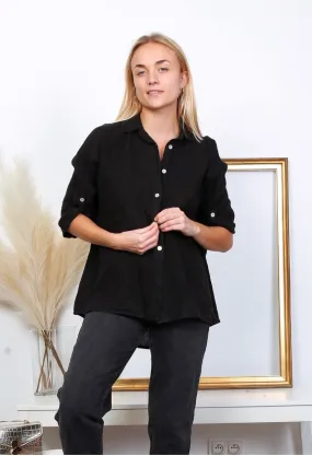 20090 100% Linen Top Solid,Women Wear