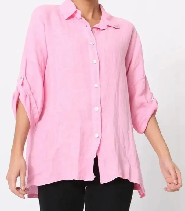 20090 100% Linen Top Solid,Women Wear