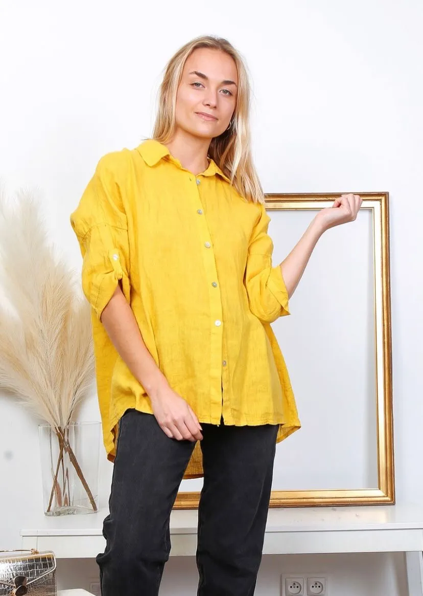 20090 100% Linen Top Solid,Women Wear