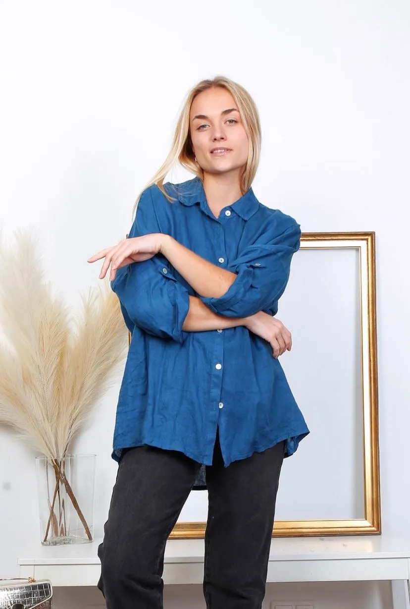 20090 100% Linen Top Solid,Women Wear