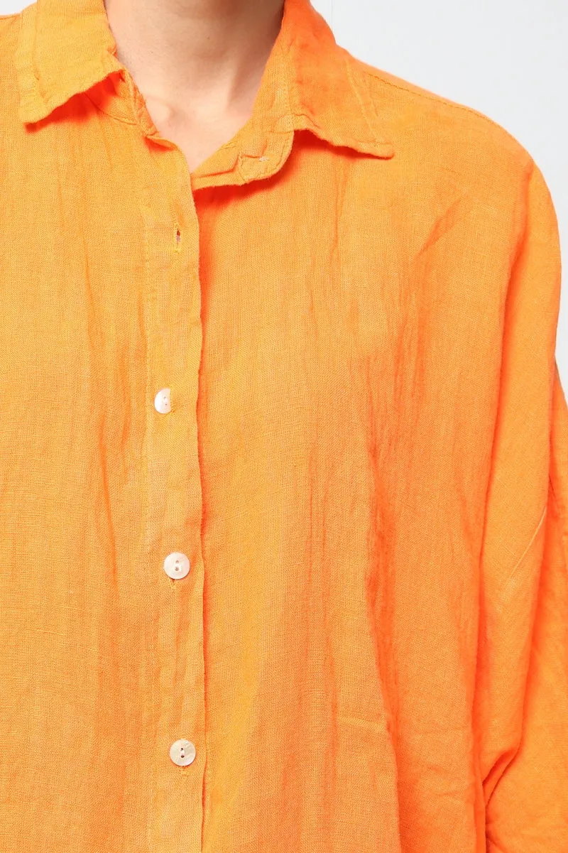2858 Button Up Top - 100% Linen,Women Wear