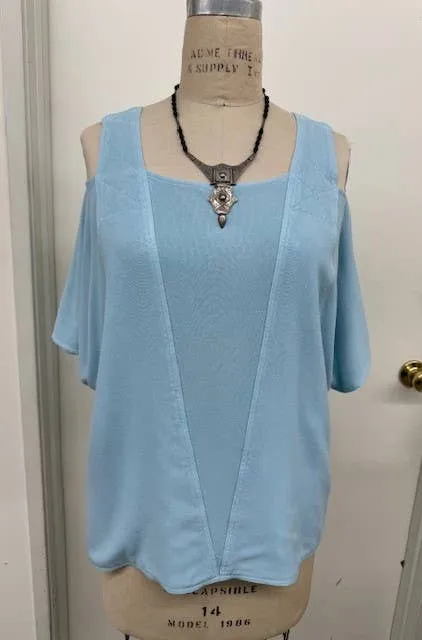 292 Cold Shoulder Top / Aqua,Women Wear