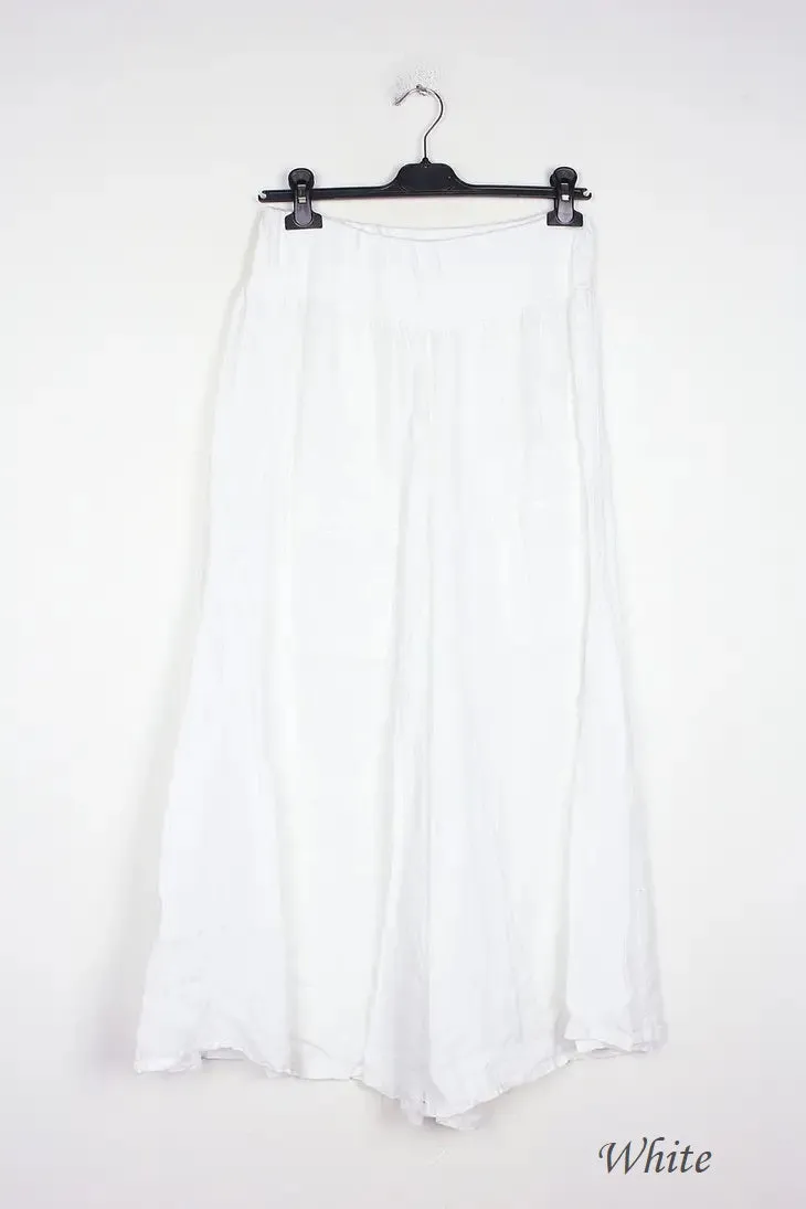 30235 Wide Palazzo Pant in 100% Linen,Women Wear