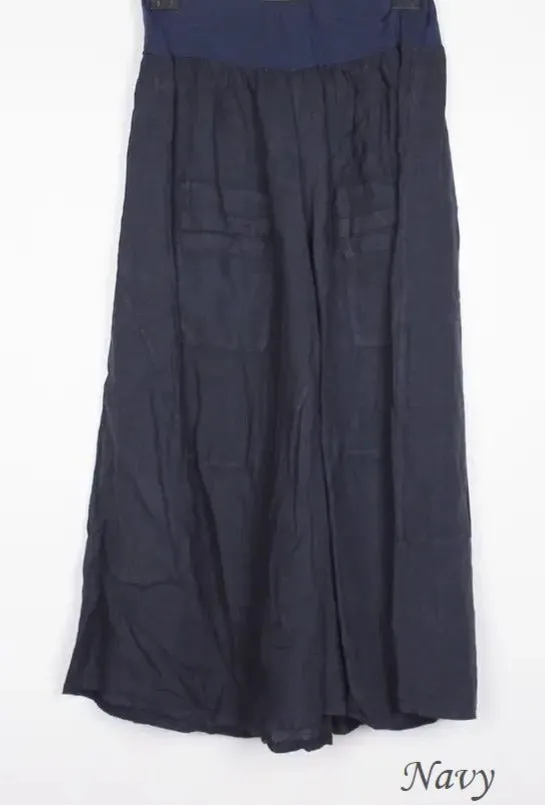 30235 Wide Palazzo Pant in 100% Linen,Women Wear