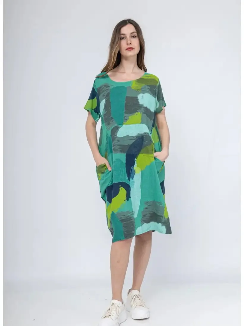 3533 Brushstrokes Dress,Women Wear