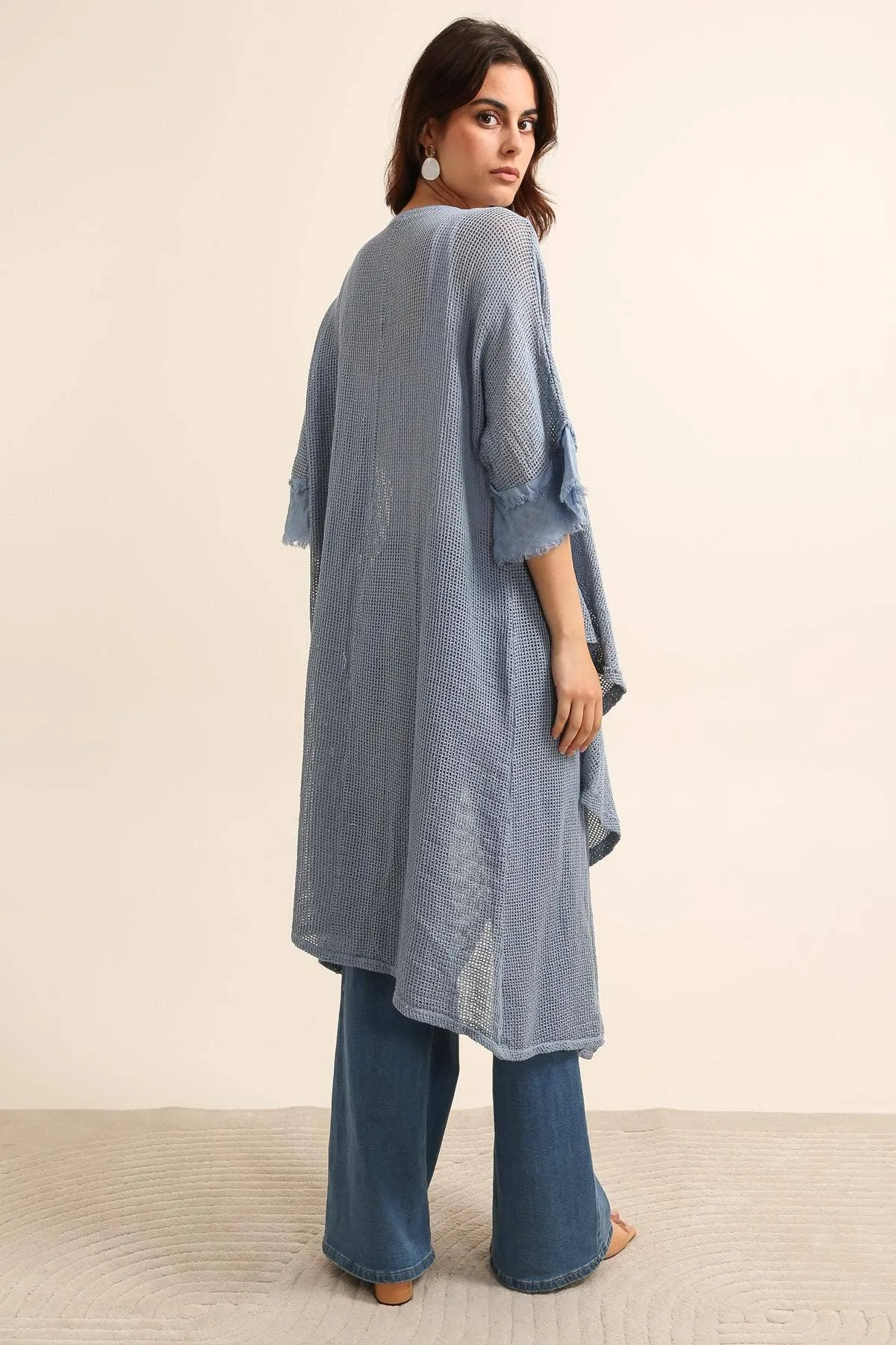 60865 Openwork Flutter Jacket,Women Wear