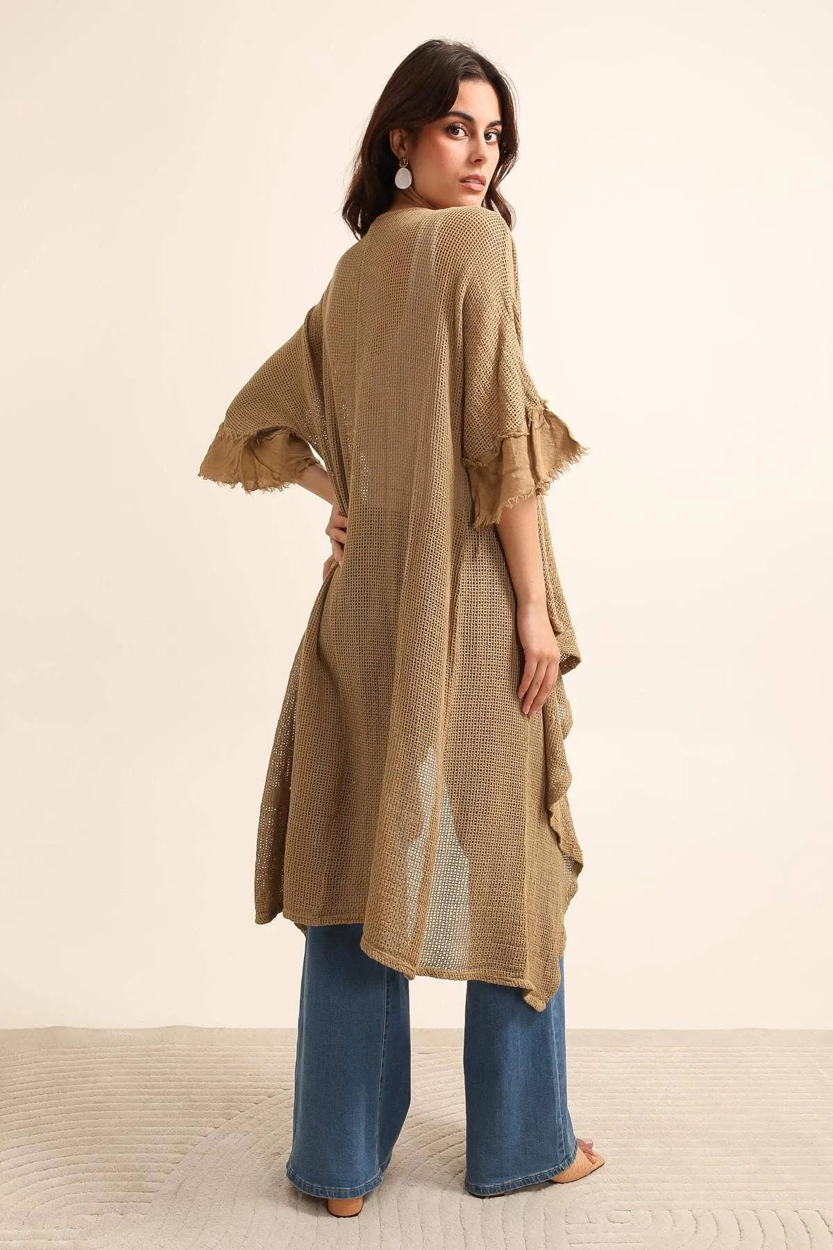 60865 Openwork Flutter Jacket,Women Wear