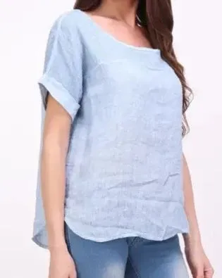 651 Textured Linen Gauze Top,Women Wear
