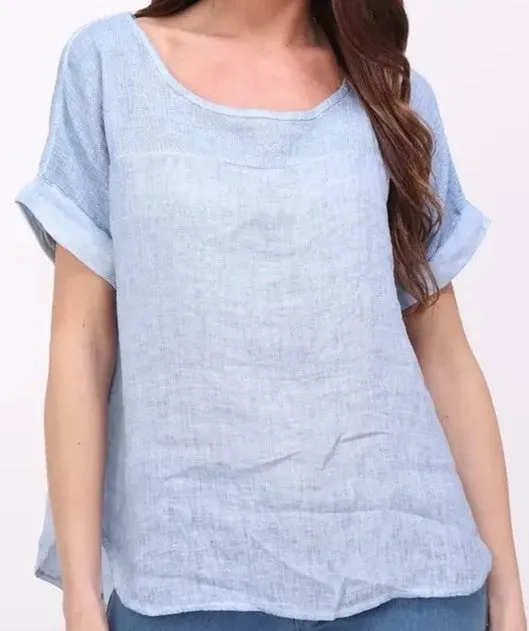 651 Textured Linen Gauze Top,Women Wear